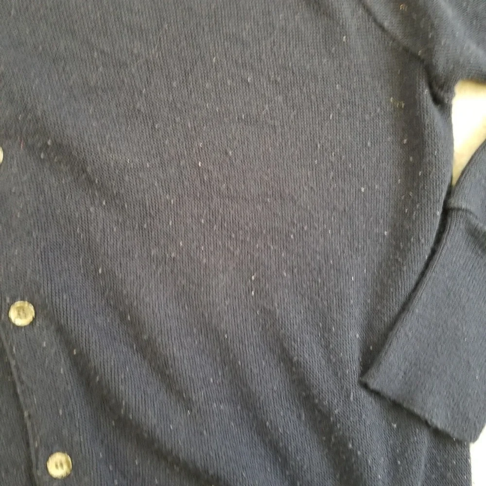 IZOD Cardigan Sweater Mens Large Navy Blue Button-Up Knit‎ VTG 90s Classic